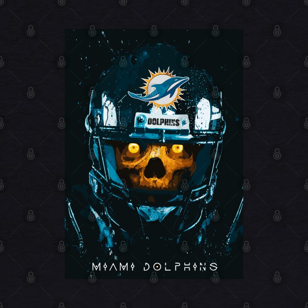 Miami dolphins skull by strong chinese girl